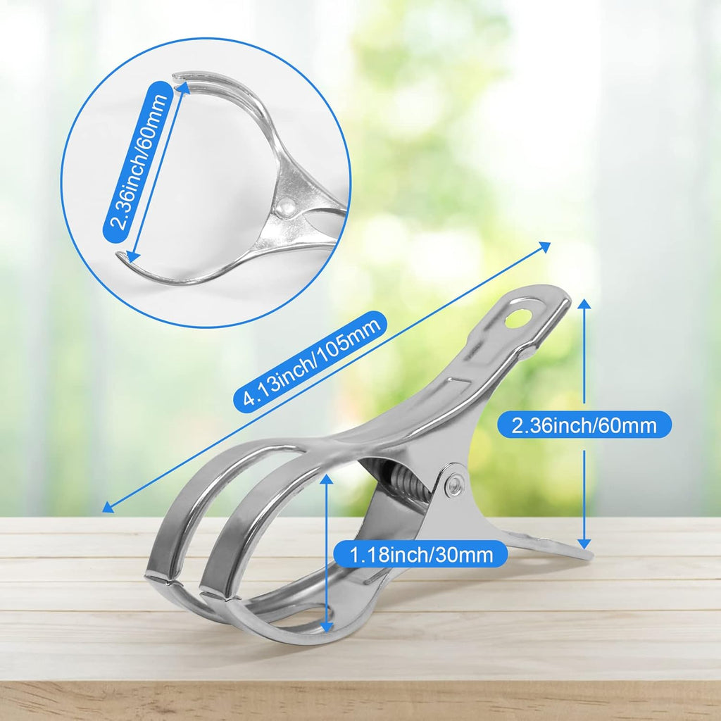 Coideal 10 Stück Edelstahl Strand Handtuch Clips Große hängende Stöpsel Windbeständig für schwere Kleidung (11 cm)