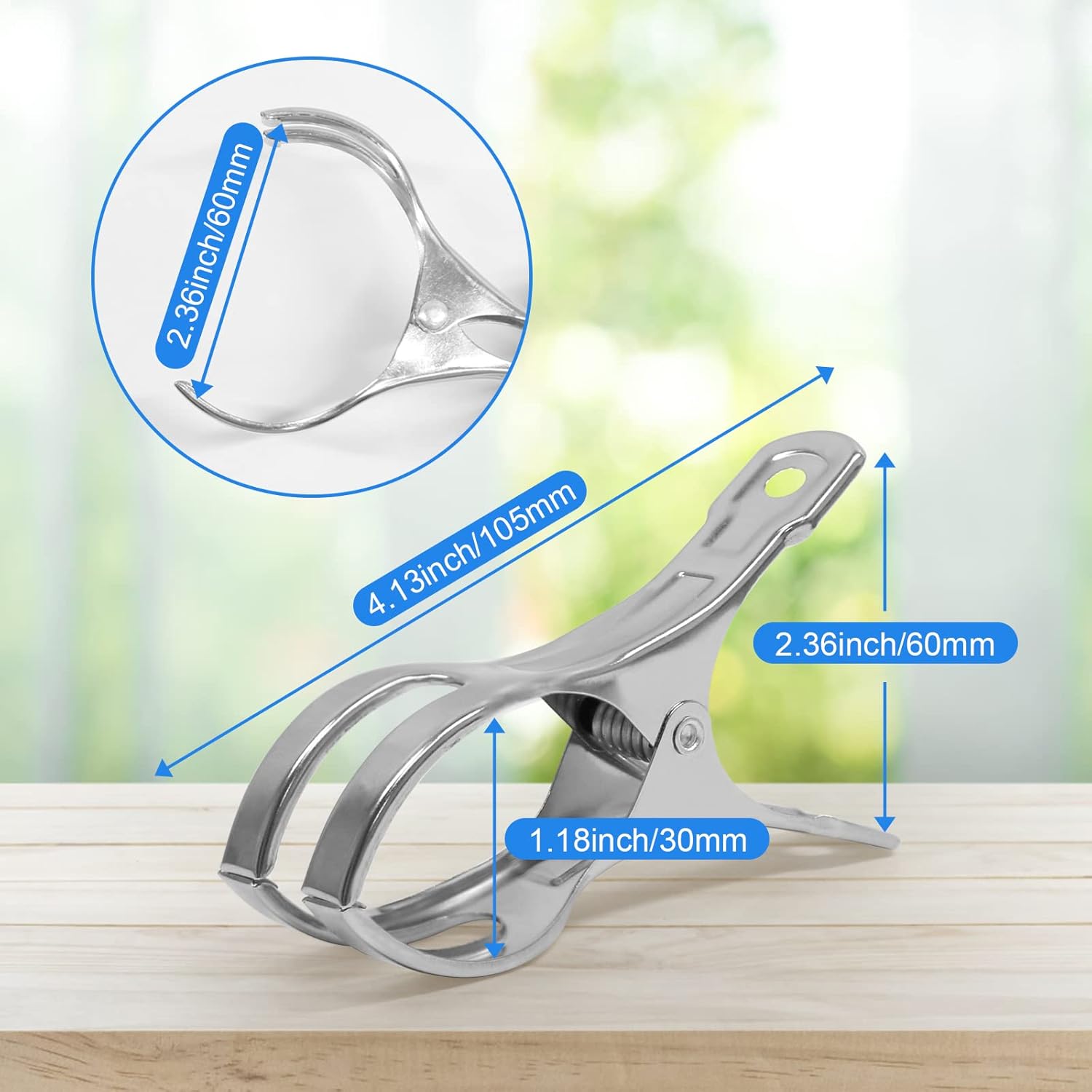 Coideal 10 Stück Edelstahl Strand Handtuch Clips Große hängende Stöpsel Windbeständig für schwere Kleidung (11 cm)