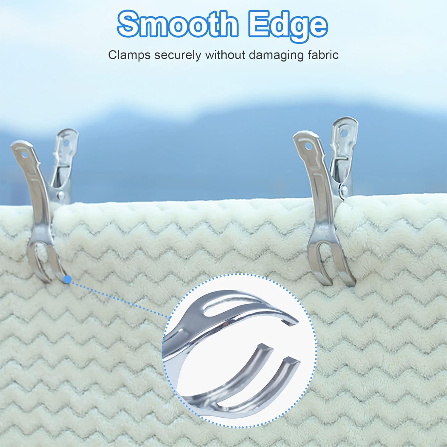 Coideal 10 Stück Edelstahl Strand Handtuch Clips Große hängende Stöpsel Windbeständig für schwere Kleidung (11 cm)