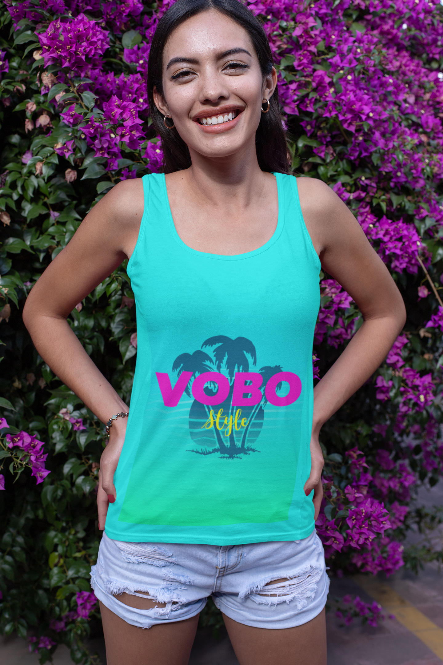 Tanktop mit Palmen-Print "Vobo Style"